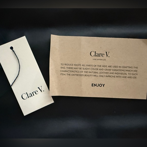 Clare V duo-tone leather fold-over clutch - Picture 4 of 4